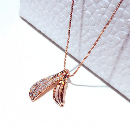 Modieuze choker met bladvormige hanger in Koreaanse stijl
